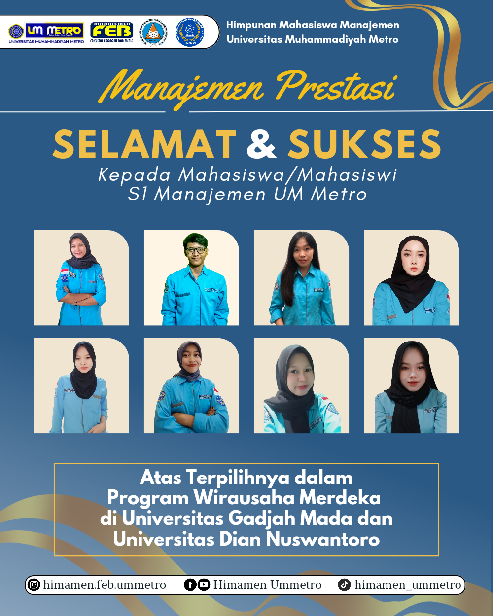 MEMBANGGAKAN!! 8 MAHASISWA MANAJEMEN UM METRO BERHASIL LOLOS DALAM PROGRAM WIRAUSAHA MERDEKA 2023